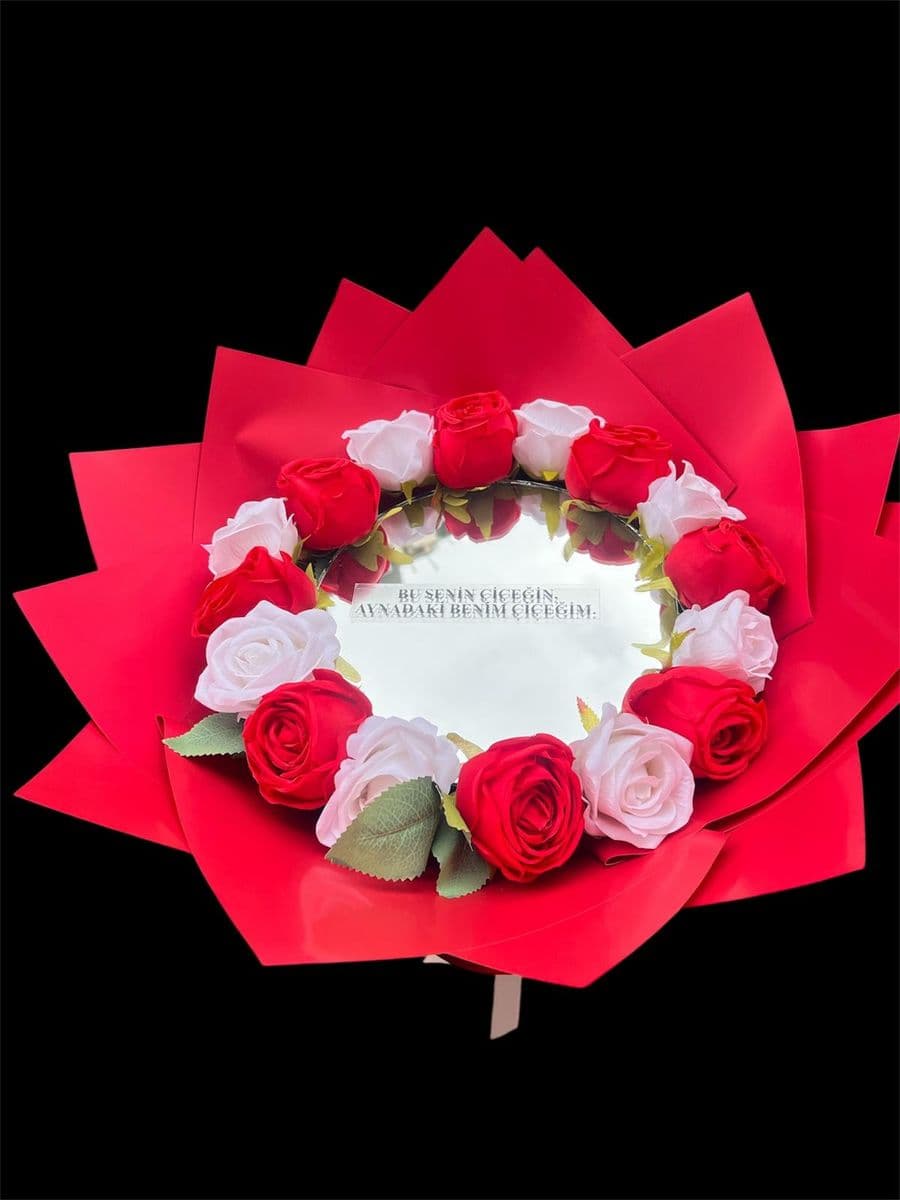 Kırmızı Aynalı Buket - Küçük Görsel 2