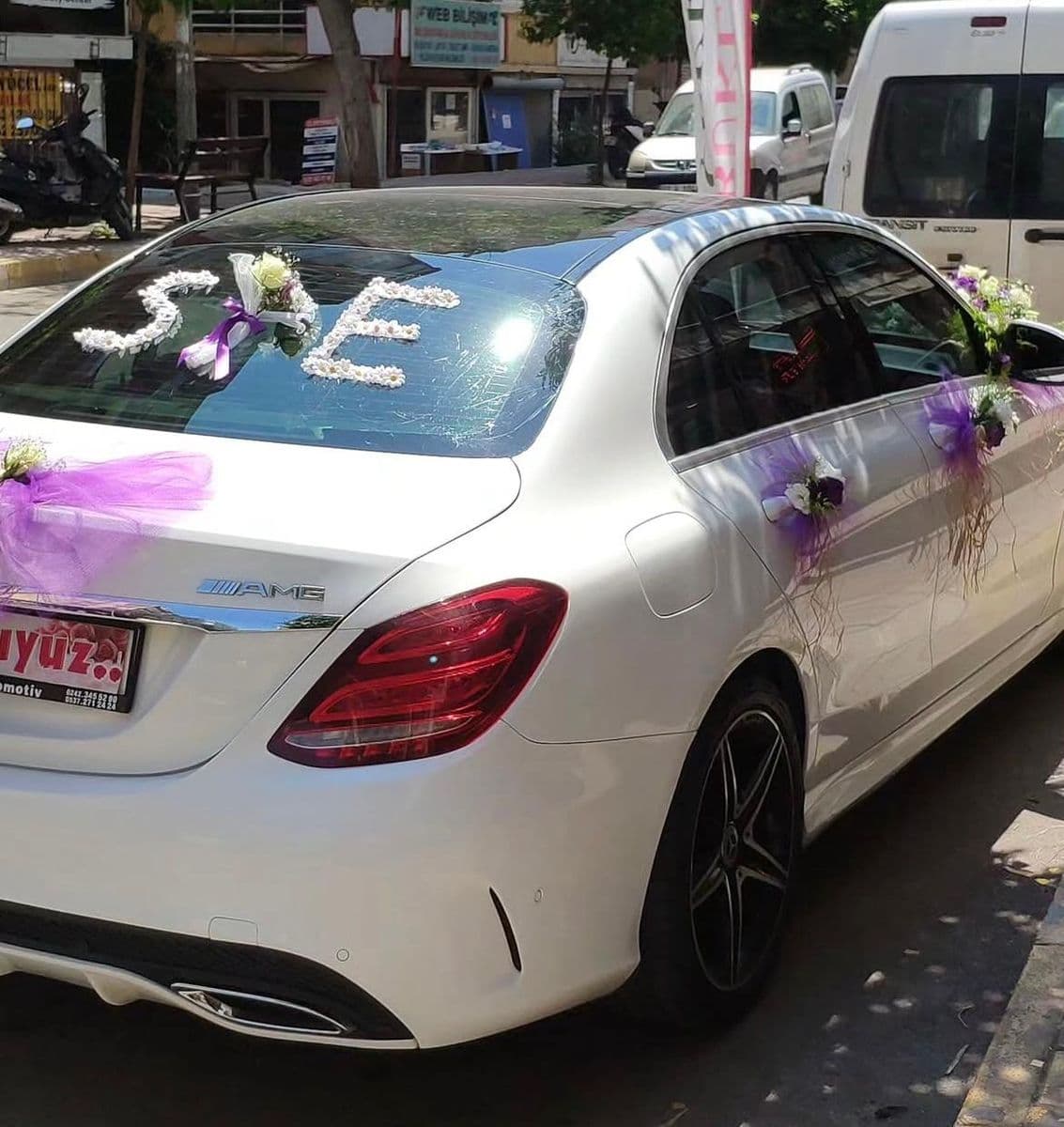 Mor Tül Detaylı Gelin Arabası - Küçük Görsel 2