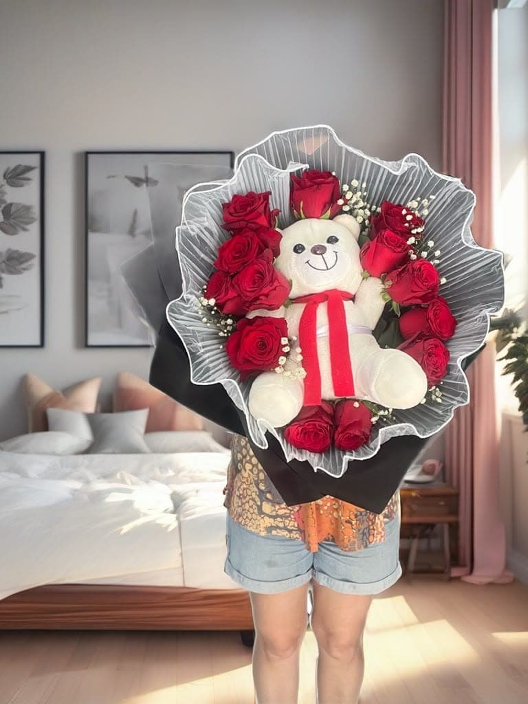 Gül Ve Ayıcık Buketi
