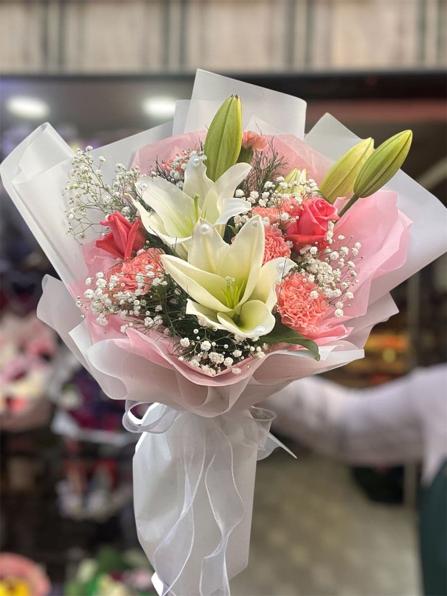 Pembe Güllü Lilyum Rüyası - Küçük Görsel 2