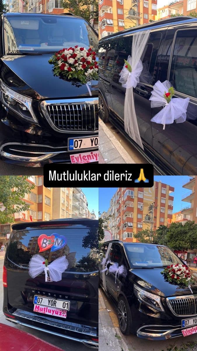 Gül Detaylı Gelin Arabası - Küçük Görsel 4