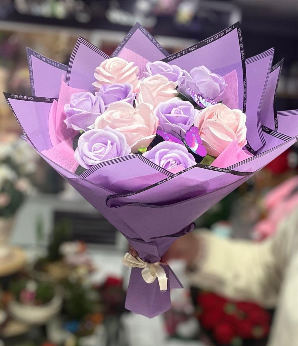 Lila Güllü Yapay Zerafet - Küçük Görsel 2